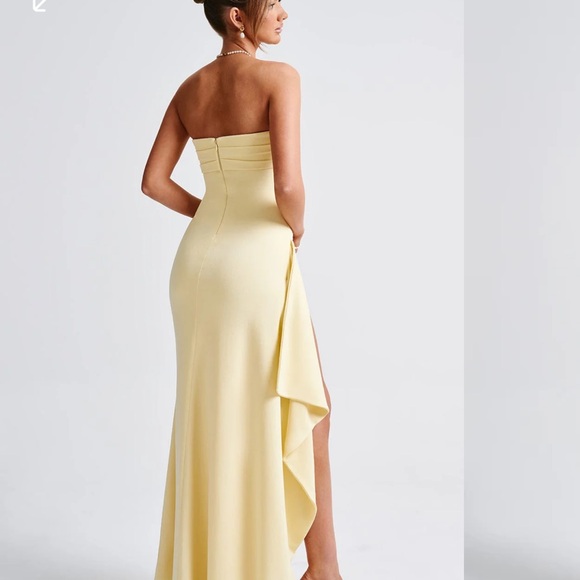 Elegant Strapless Yellow Dress - Picture 2 of 3